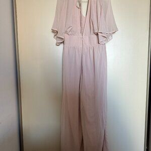 Flowy jumpsuit in blush pink